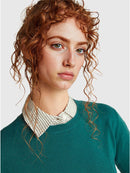 Basic 100Pc Virgin Round Neck Jumper - Green