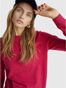 Basic 100Pc Virgin Round Neck Jumper - Magenta