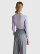 Basic 100Pc Virgin Round Neck Jumper - Lilac