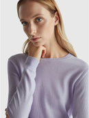 Basic 100Pc Virgin Round Neck Jumper - Lilac
