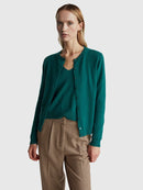 Basic 100Pc Virgin Cardigan - Green
