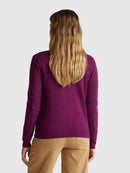 Basic 100Pc Virgin Cardigan - Plum