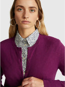 Basic 100Pc Virgin Cardigan - Plum