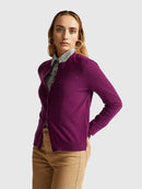 Basic 100Pc Virgin Cardigan - Plum