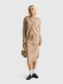 Basic 100Pc Virgin Cardigan - Sand