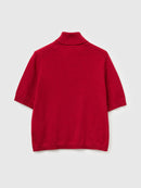 Cashmere Blend Polo Neck Jumper - Raspberry