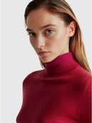 Cashmere Blend Polo Neck Jumper - Raspberry