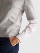 Cashmere Blend Polo Neck Jumper - Silver