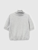 Cashmere Blend Polo Neck Jumper - Silver