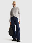 Cashmere Blend Polo Neck Jumper - Silver