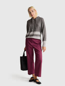 2 Tone Cashmere Blend Hoodie - Grey