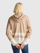 2 Tone Cashmere Blend Hoodie - Sand