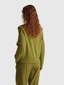 Wool Mix Sleeveless Jumper - Moss