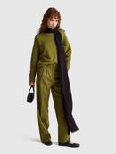 Wool Mix Sleeveless Jumper - Moss