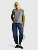Core Sleeveless Jumper - Grey Melange