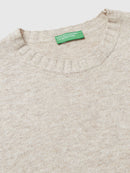 Wool Mix Sleeveless Jumper - Beige