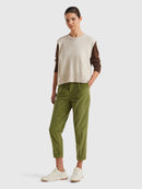 Wool Mix Sleeveless Jumper - Beige