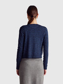 Be New York Print Cardigan - Blue/navy