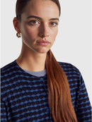 Be New York Print Cardigan - Blue/navy