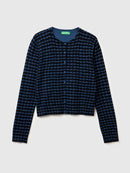 Be New York Print Cardigan - Blue/navy