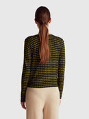 Be New York Print Cardigan - Moss/navy