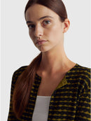 Be New York Print Cardigan - Moss/navy