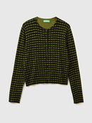 Be New York Print Cardigan - Moss/navy