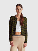 Be New York Print Cardigan - Moss/navy