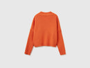 Boxy Fit V Neck Jumper - Orange