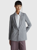 Plain Blazer - Grey