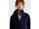 Double Breasted Wool Coat - Navy