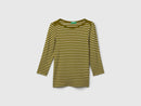 Stripe Long Sleeve T-Shirt - Moss/cream