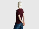 Striped Short Sleeve T-Shirt - Wine/black