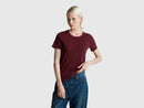 Striped Short Sleeve T-Shirt - Wine/black