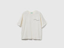 Front Slogan Boxy T-Shirt - Cream