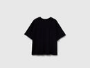 Front Slogan Boxy T-Shirt - Black