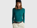 Plain Long Sleeve Cotton Tee - Green