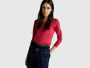 Plain Long Sleeve Cotton Tee - Raspberry