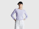 Plain Long Sleeve Cotton Tee - Lilac