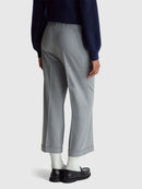 Elastic Waist Wide Leg Trouser - Grey