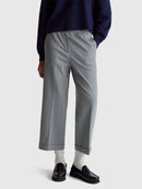 Elastic Waist Wide Leg Trouser - Grey
