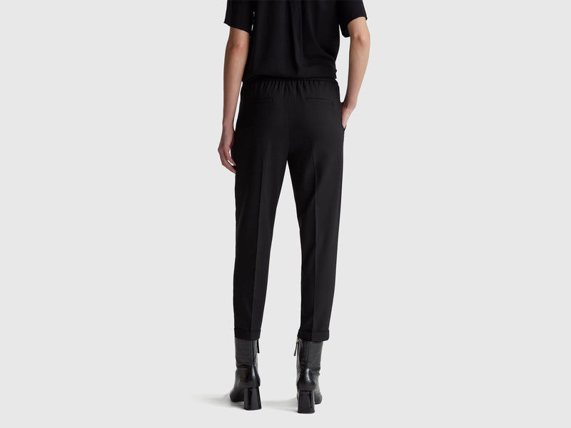Be Tailored Elastic Waist Trousers - Black