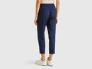 Be Tailored Elastic Waist Trousers - Navy