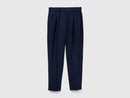 Be Tailored Elastic Waist Trousers - Navy