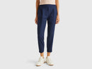 Be Tailored Elastic Waist Trousers - Navy