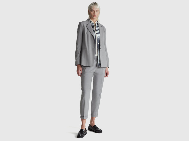 Be Tailored Elastic Waist Trousers - Grey
