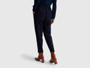 Pleated Cuffed Trouser - Navy