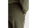 Wide Leg Velvet Cord Trouser - Military Green