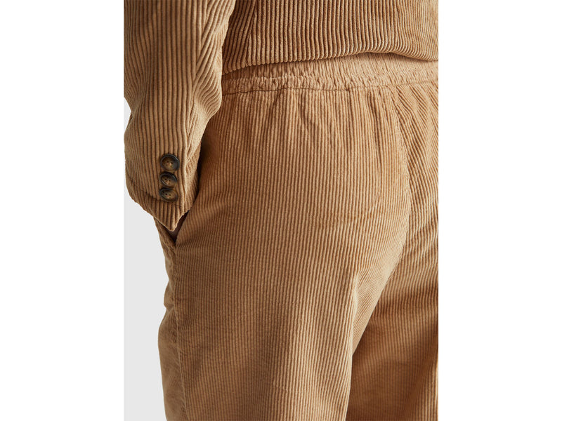 Wide Leg Velvet Cord Trouser - Sand