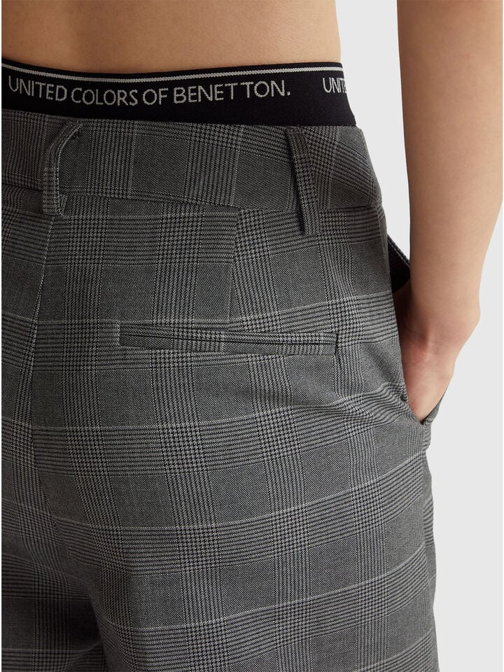 Be Tailored Pattern Trousers - Grey